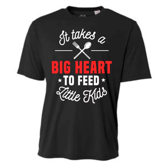 Cafeteria Worker Big Heart Lunch Lady Food Service Crew Gift Cooling Performance Crew T-Shirt