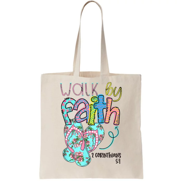 Christian Walk By Faith Flip Flops Summer Tote Bag