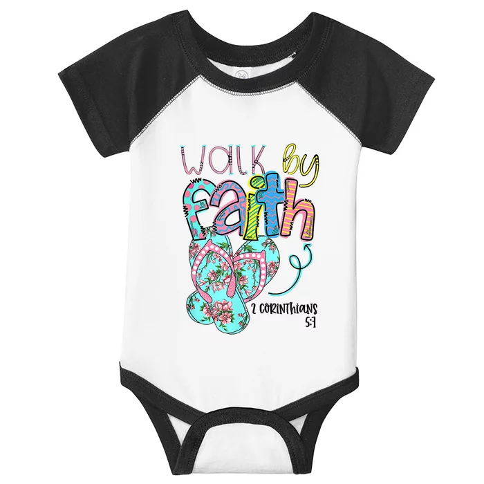 Christian Walk By Faith Flip Flops Summer Infant Baby Jersey Bodysuit