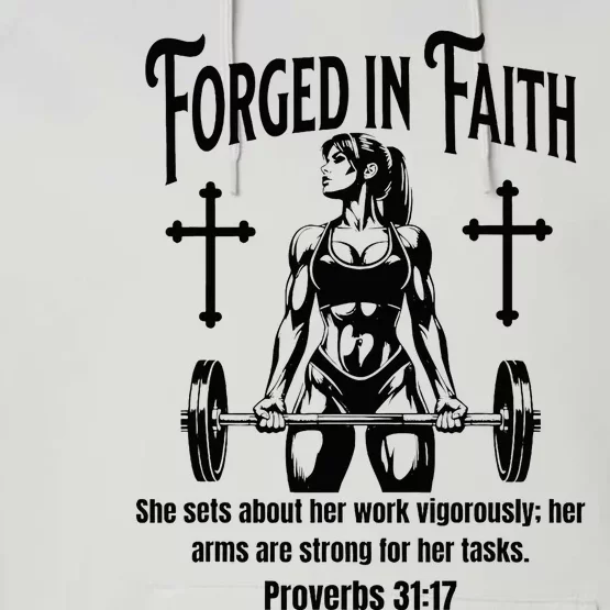 Christian Woman Bodybuilder Forged In Faith Performance Fleece Hoodie