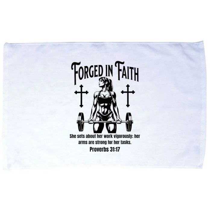 Christian Woman Bodybuilder Forged In Faith Microfiber Hand Towel