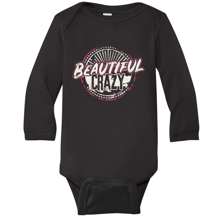 Crazy Wo Beautiful Country Music Girl Design Idea Baby Long Sleeve Bodysuit