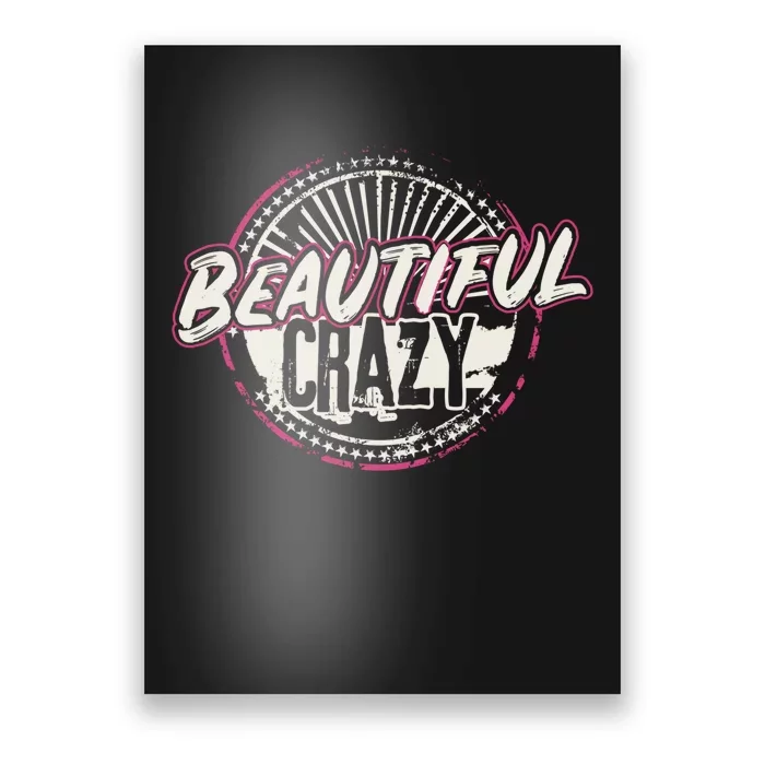 Crazy Wo Beautiful Country Music Girl Design Idea Poster