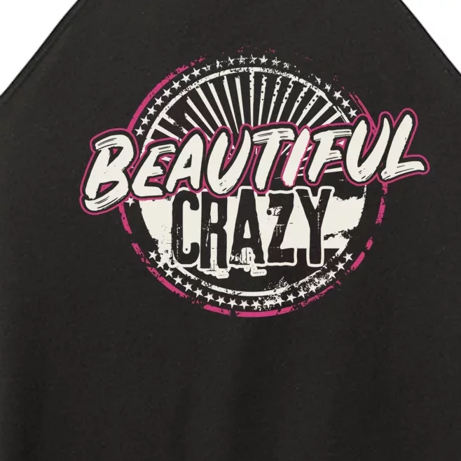 Crazy Wo Beautiful Country Music Girl Design Idea Women’s Perfect Tri Rocker Tank