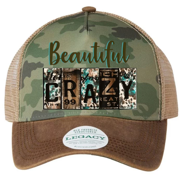 Crazy Women Beautiful Country Music Girl Western Bleached Legacy Tie Dye Trucker Hat