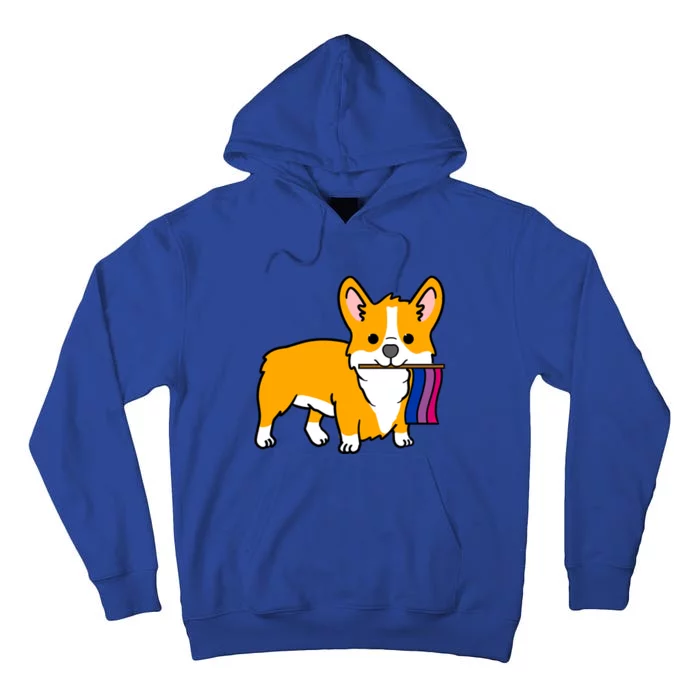 Corgi With Bisexual Pride Flag Gift Tall Hoodie