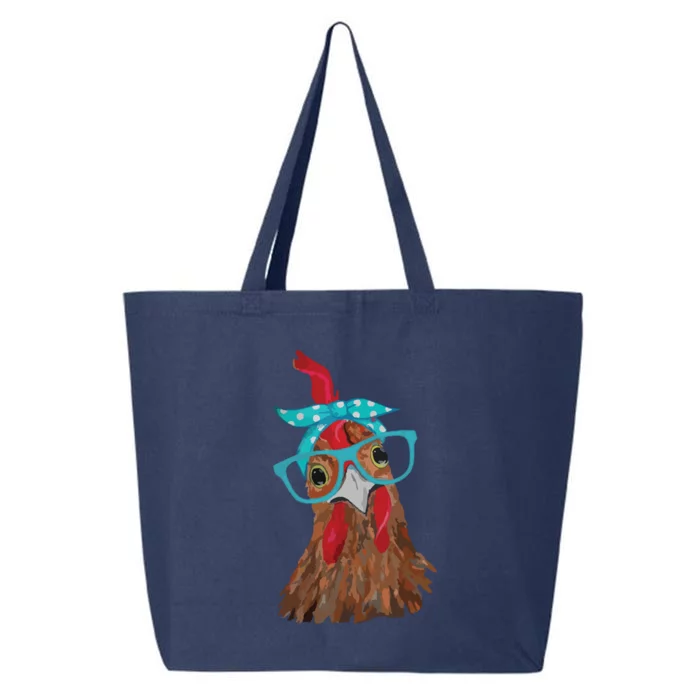 Chicken With Bandana Headband And Glasses Cute 25L Jumbo Tote