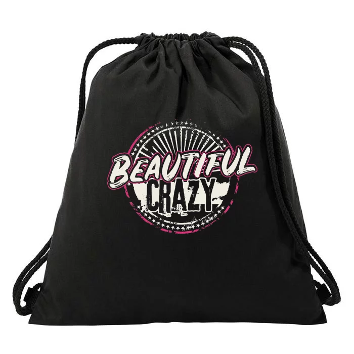 Crazy Women Beautiful Country Music Girl Design Idea Drawstring Bag