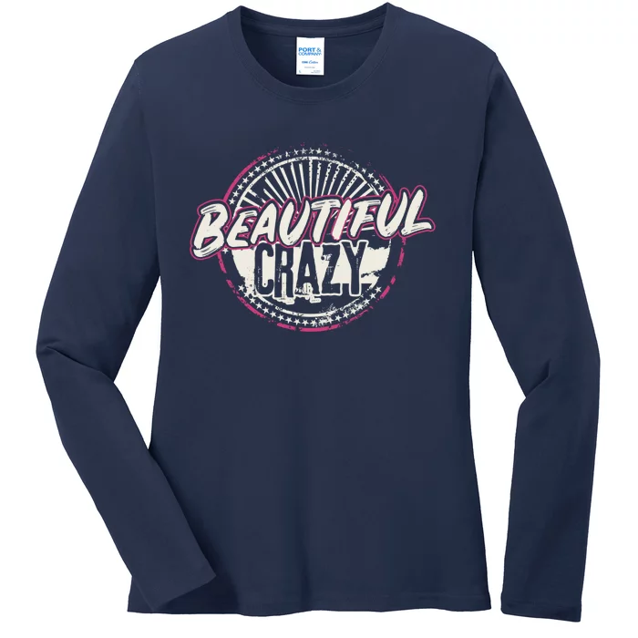 Crazy Wo Beautiful Country Music Girl Design Idea Ladies Long Sleeve Shirt