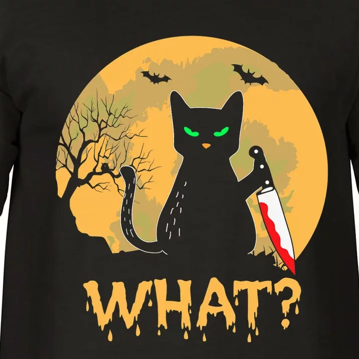 Cat What? Black Cat With Knife Halloween Costume Comfort Colors T-Shirt