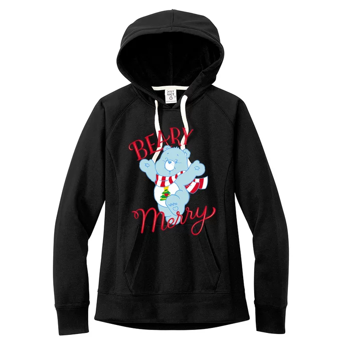 Christmas Wishes Bear Is Beary Merry Women's Fleece Hoodie