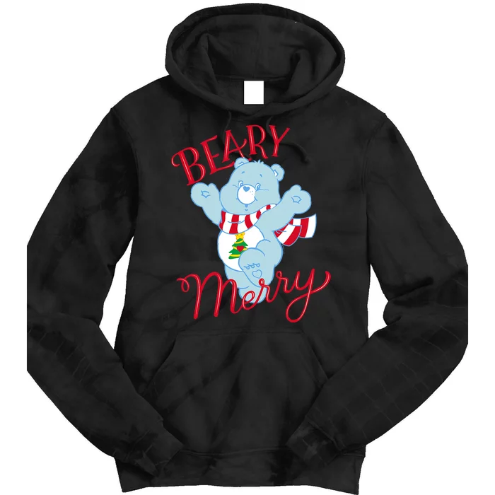 Christmas Wishes Bear Is Beary Merry Tie Dye Hoodie