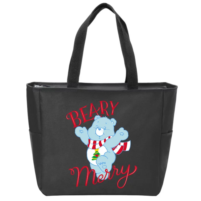 Christmas Wishes Bear Is Beary Merry Zip Tote Bag