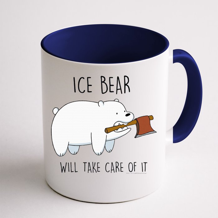 Cn We Bare Bears Ice Bear Will Take Care Of It Front & Back Coffee Mug