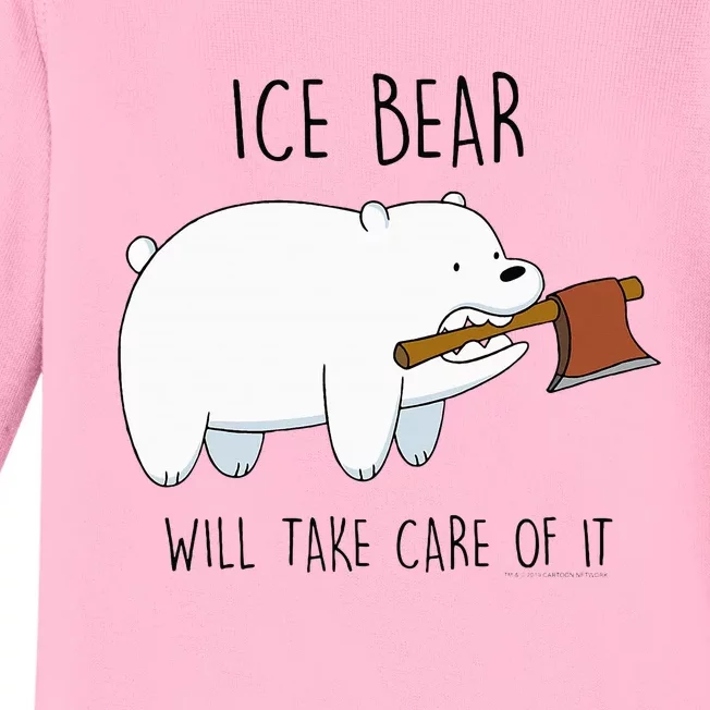 Cn We Bare Bears Ice Bear Will Take Care Of It Baby Long Sleeve Bodysuit