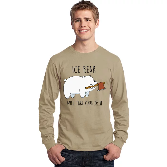 Cn We Bare Bears Ice Bear Will Take Care Of It Tall Long Sleeve T-Shirt