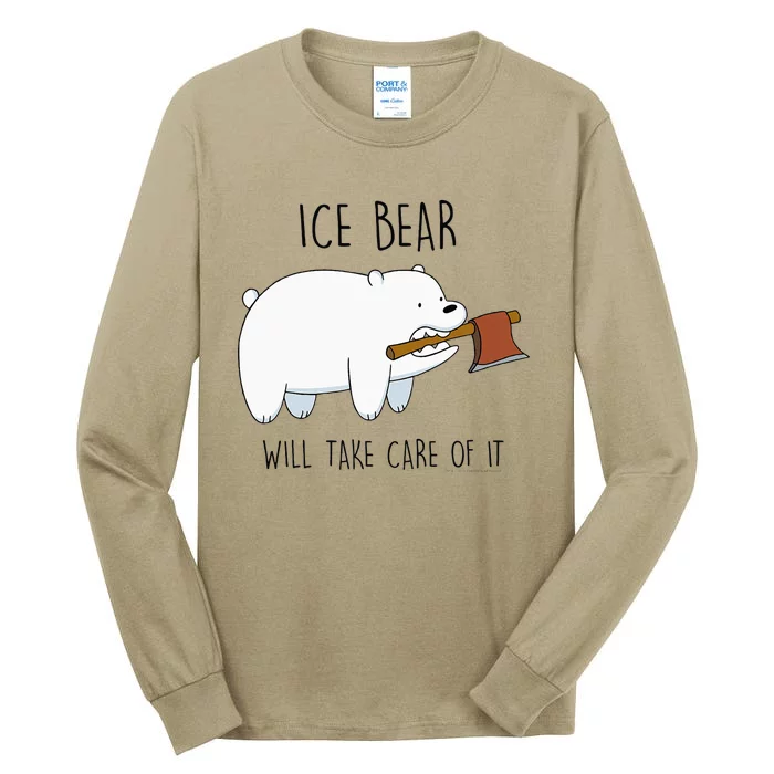 Cn We Bare Bears Ice Bear Will Take Care Of It Tall Long Sleeve T-Shirt