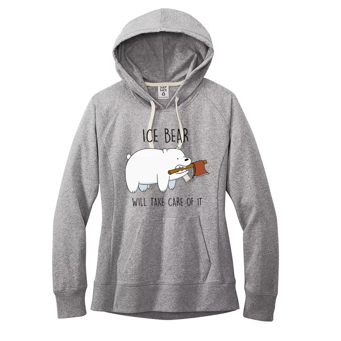 Cn We Bare Bears Ice Bear Will Take Care Of It Women's Fleece Hoodie