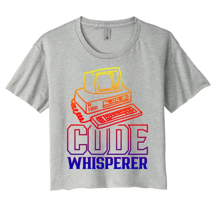 Code Whisperer Code It Coding Coder Programming Programmer Gift Women's Crop Top Tee