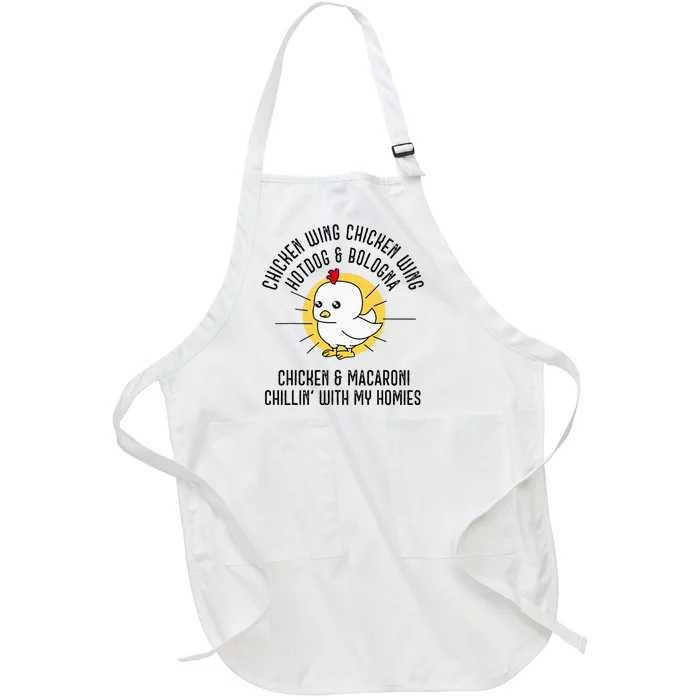 Chicken Wing Chicken Wing Song Lyric Hot Dog Bologna Full-Length Apron With Pocket