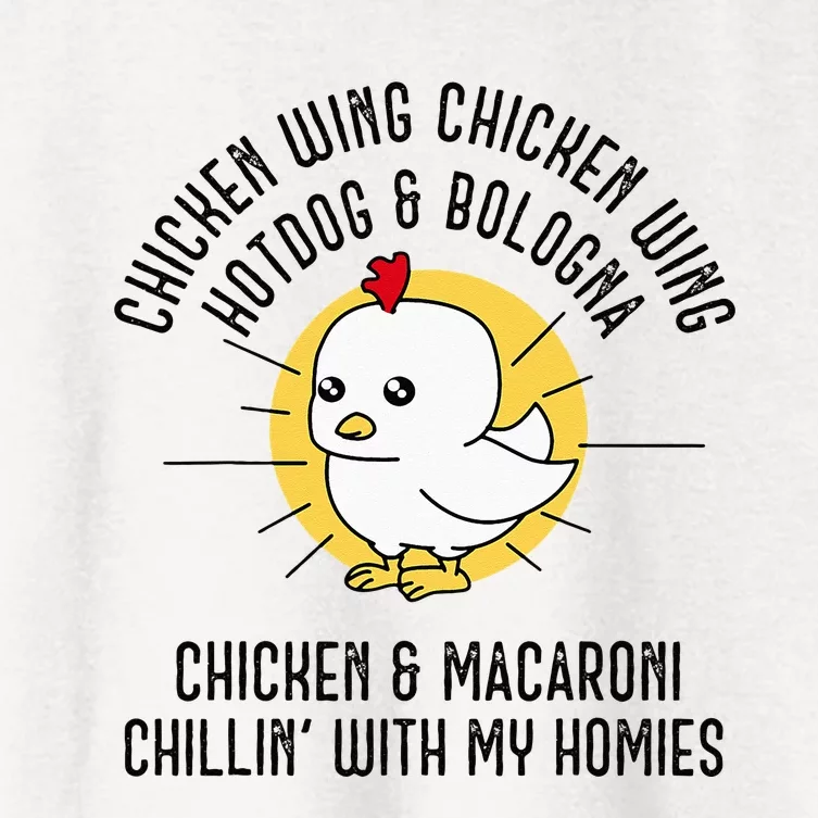 Chicken Wing Chicken Wing Song Lyric Hot Dog Bologna Women's Crop Top Tee