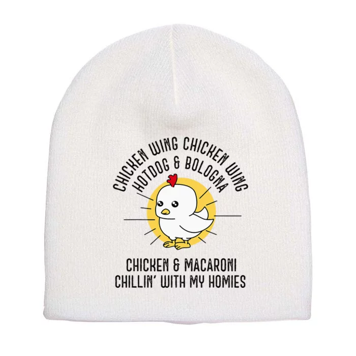 Chicken Wing Chicken Wing Song Lyric Hot Dog Bologna Short Acrylic Beanie