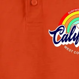 California West Coast Dreamin Retro Rainbow Dry Zone Grid Performance Polo