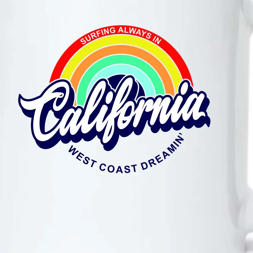 California West Coast Dreamin Retro Rainbow Black Color Changing Mug