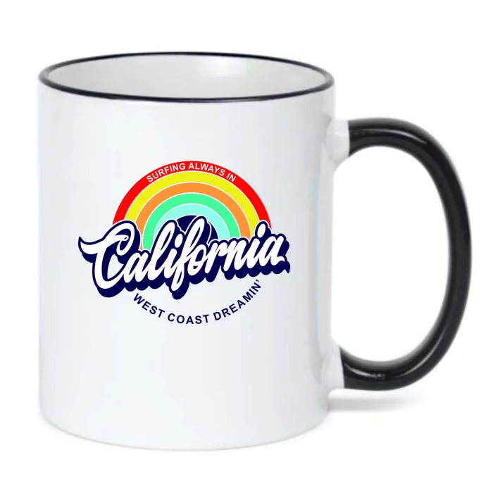 California West Coast Dreamin Retro Rainbow Black Color Changing Mug