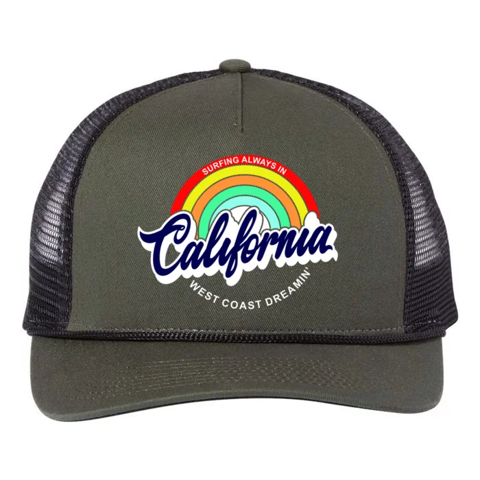 California West Coast Dreamin Retro Rainbow Retro Rope Trucker Hat Cap