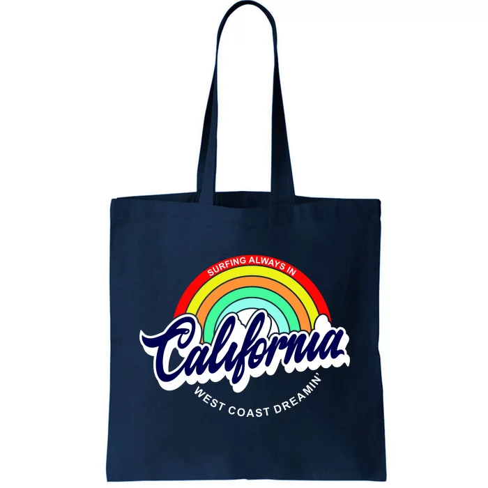 California West Coast Dreamin Retro Rainbow Tote Bag