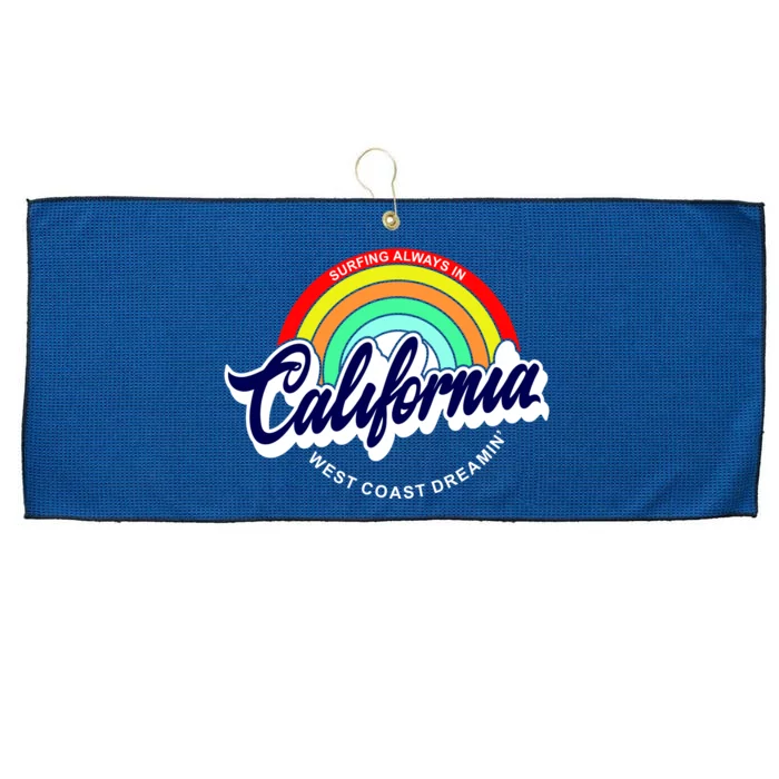 California West Coast Dreamin Retro Rainbow Large Microfiber Waffle Golf Towel