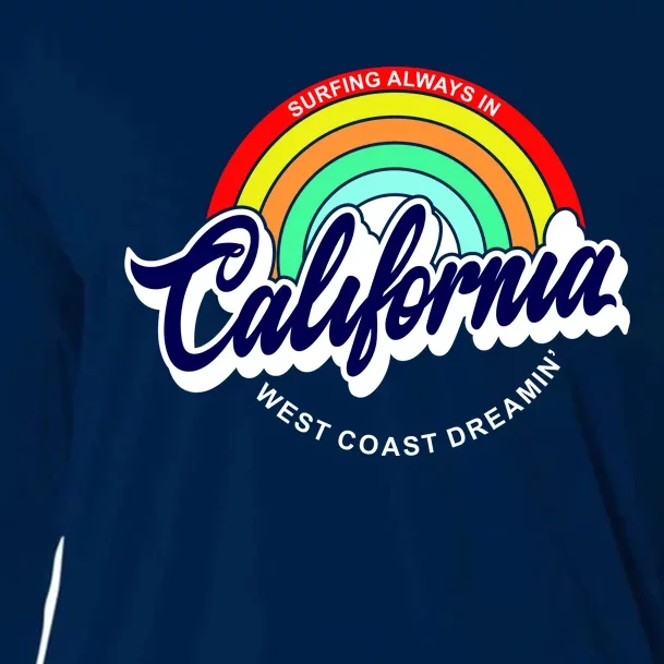 California West Coast Dreamin Retro Rainbow Cooling Performance Long Sleeve Crew