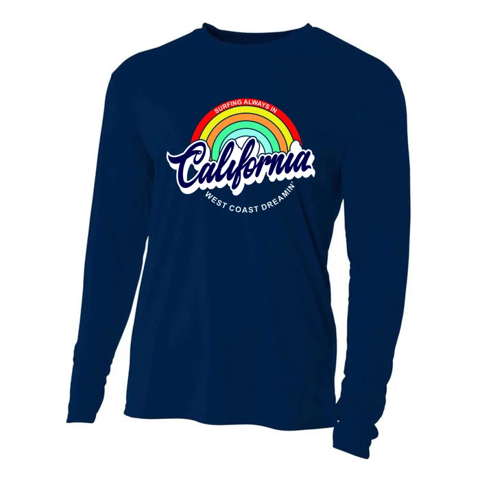 California West Coast Dreamin Retro Rainbow Cooling Performance Long Sleeve Crew