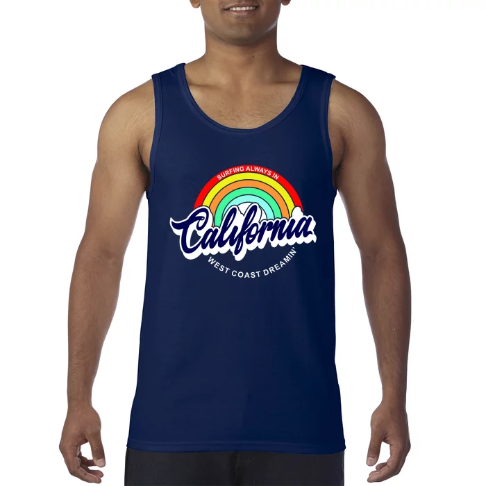 California West Coast Dreamin Retro Rainbow Tank Top