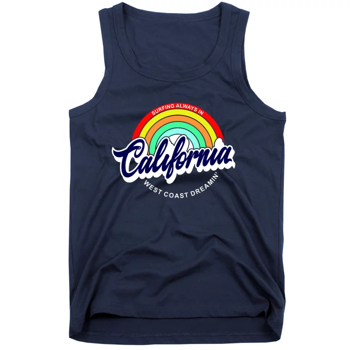 California West Coast Dreamin Retro Rainbow Tank Top