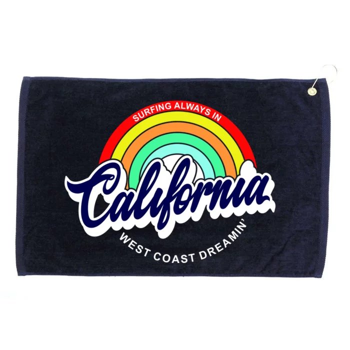 California West Coast Dreamin Retro Rainbow Grommeted Golf Towel