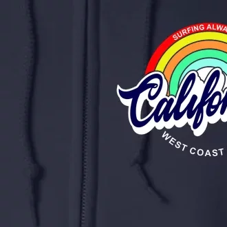 California West Coast Dreamin Retro Rainbow Full Zip Hoodie