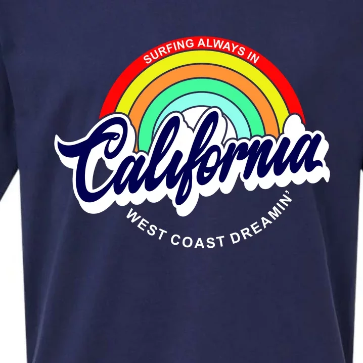 California West Coast Dreamin Retro Rainbow Sueded Cloud Jersey T-Shirt