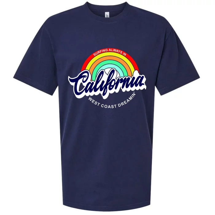 California West Coast Dreamin Retro Rainbow Sueded Cloud Jersey T-Shirt