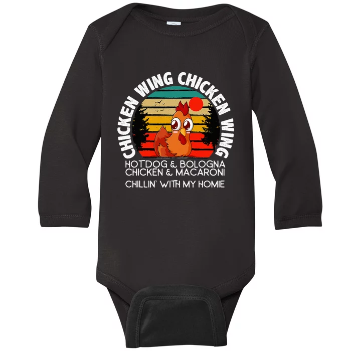 Chicken Wing Chicken Wing Hot Dog Bologna Macaroni Baby Long Sleeve Bodysuit