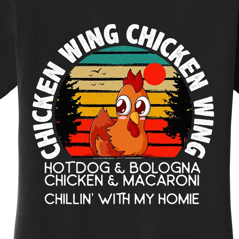 Chicken Wing Chicken Wing Hot Dog Bologna Macaroni Women's T-Shirt