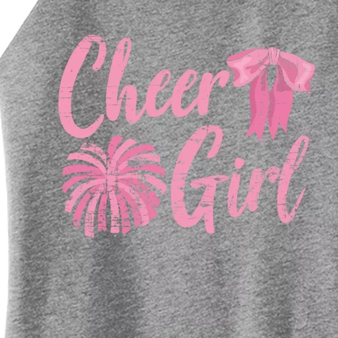 Cheering Women Cheer Girls Cheerleading Cheerleader Gift Women’s Perfect Tri Rocker Tank