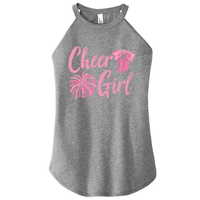 Cheering Women Cheer Girls Cheerleading Cheerleader Gift Women’s Perfect Tri Rocker Tank