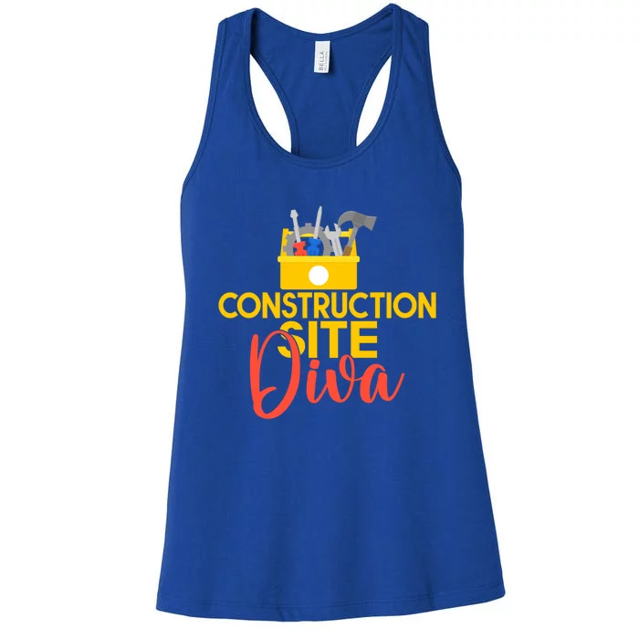 Construction Worker Construction Site Diva Gift Women's Racerback Tank