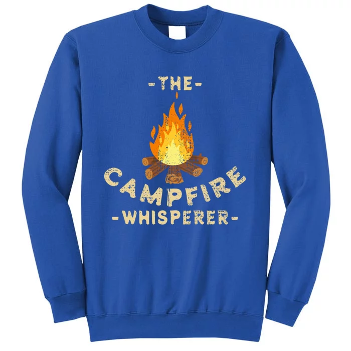 Campfire Whisperer Camping Pun Camper Campfire Funny Gift Tall Sweatshirt