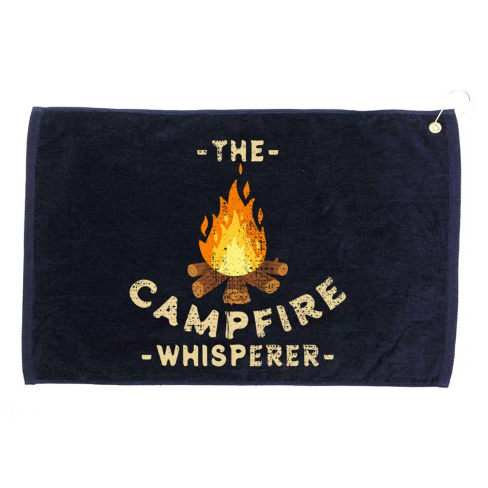 Campfire Whisperer Camping Pun Camper Campfire Funny Gift Grommeted Golf Towel