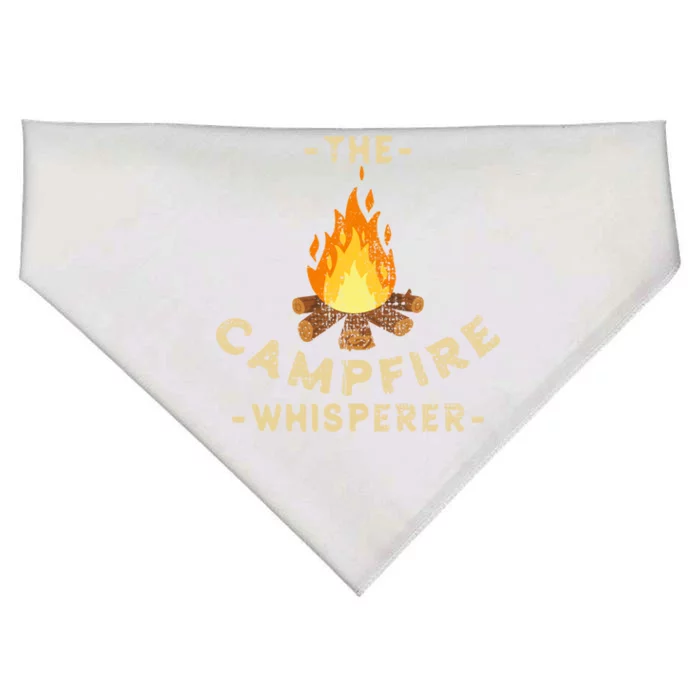 Campfire Whisperer Camping Pun Camper Campfire Funny Gift USA-Made Doggie Bandana