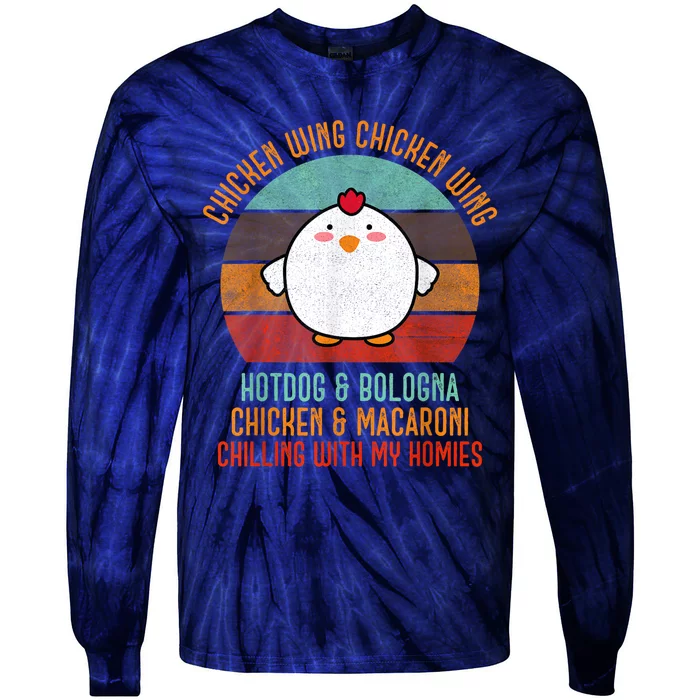 Chicken Wing Chicken Wing Shirt Song Lyric Hot Dog Bologna Tie-Dye Long Sleeve Shirt