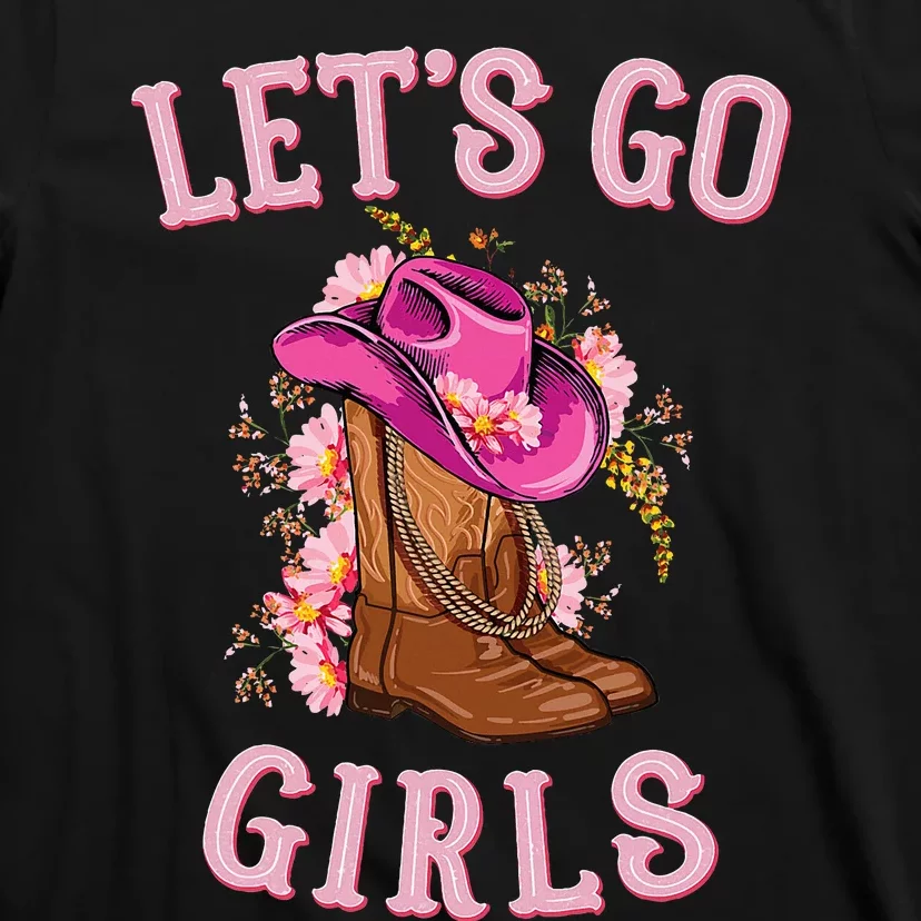 Cute Western Cow Country Western Rodeo LetS Go Girl T-Shirt